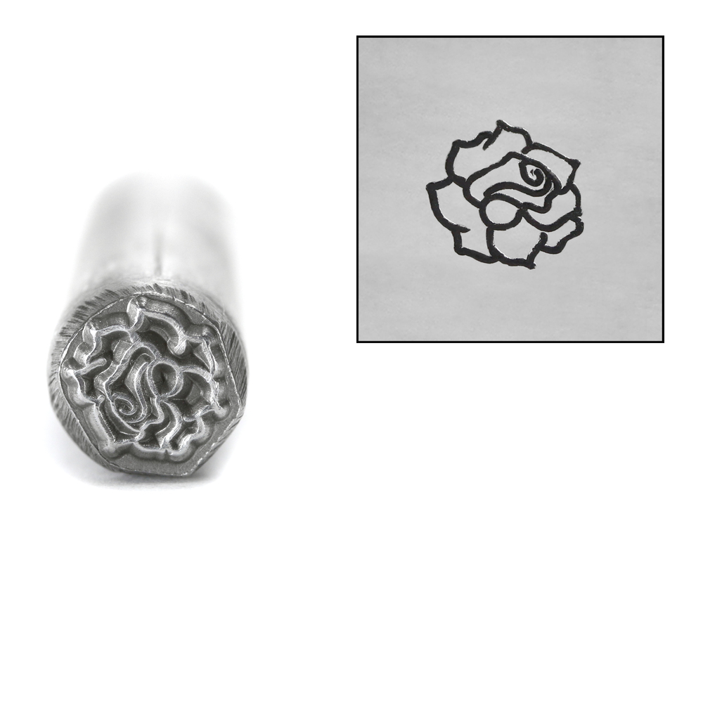 Metal Stamping Tools Rose Flower Metal Design Stamp, 7.5mm
